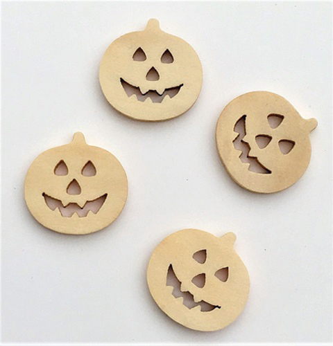 (image for) Wood Pumpkins 4pc