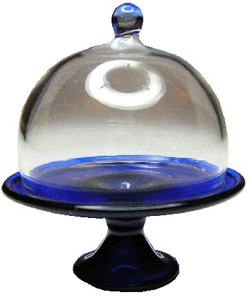 (image for) Blue Glass Pedestal Cake Stand