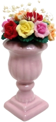 (image for) Multicolored Rose Bouquet in Pink Planter