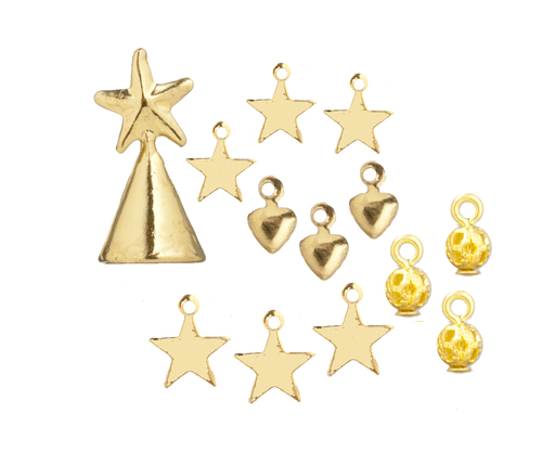 (image for) Brass Christmas Tree Decorating Set 13pc