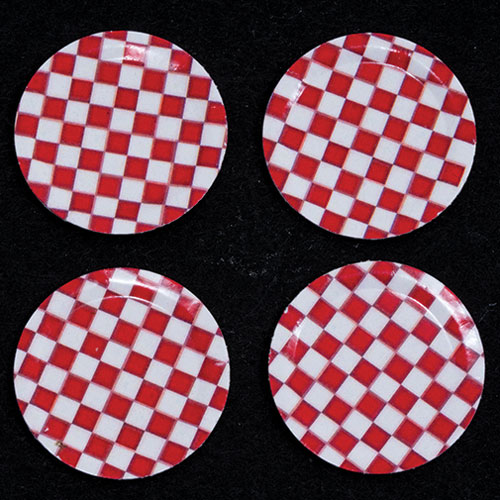 (image for) Red Check Pattern Paper Plates 4pcs