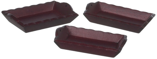 (image for) Mahogany Rectangular Tray Set 3pcs