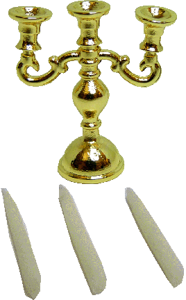 (image for) Gold Candelabra with Candles Style 1