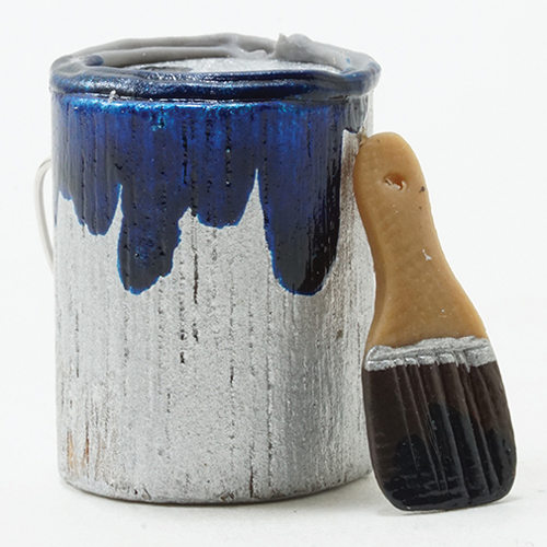 (image for) Paint Can & Brush Set Blue 2pc