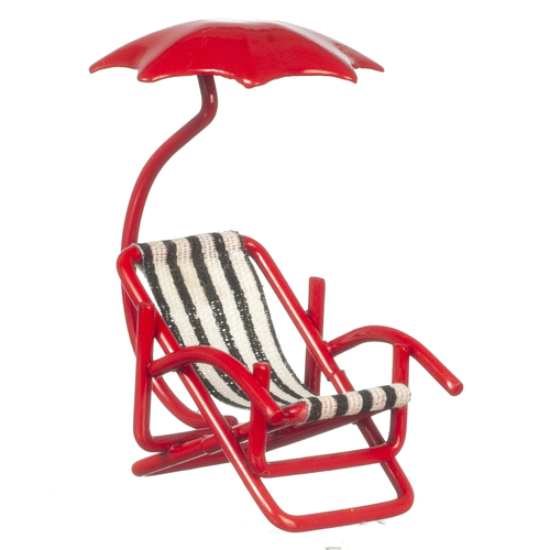 (image for) 1/2in Scale Chair w/ Umbrella - Red