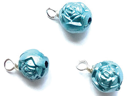 (image for) Turquoise Rose Ornaments Set 3pc