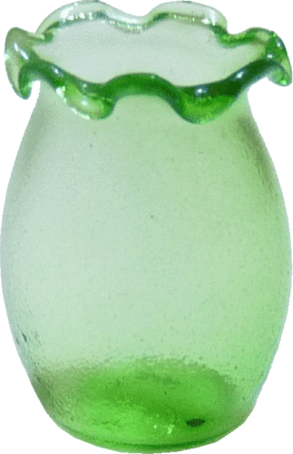 (image for) Fluted Glass Vase - Green