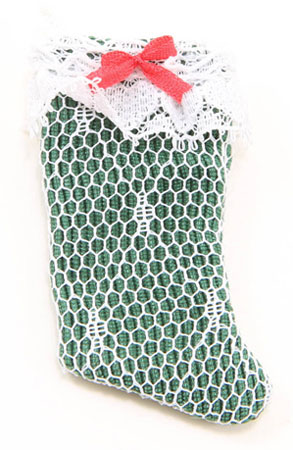 (image for) Stocking Lace Over Green Fabric