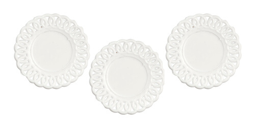 (image for) Lace Edged Plates White 3pc