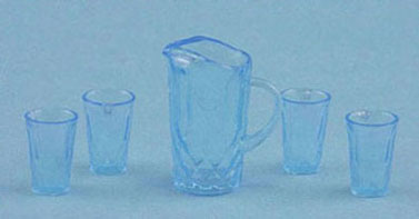 (image for) Pitcher & 4 Glasses - Blue