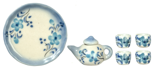 (image for) Ceramic Tea Set Blue 7pc