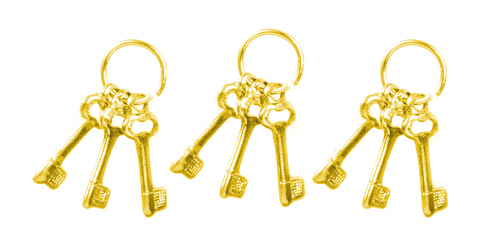 (image for) Keys on Keyring Gold 3pc