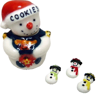 (image for) Snowman Cookie Jar with Snowman Cookies