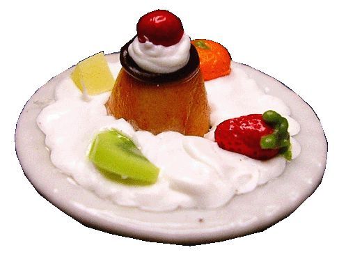 (image for) Cream Dessert with Fruit Garnish