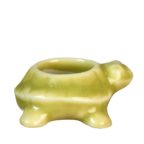 (image for) Ceramic Turtle Planter - Green/Yellow