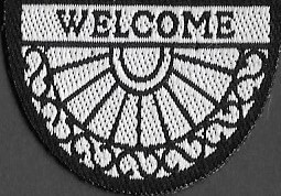 (image for) Woven Welcome Mat - White Wagon Wheel