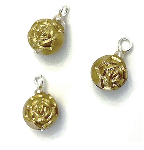 (image for) Gold Rose Ornaments 3pc