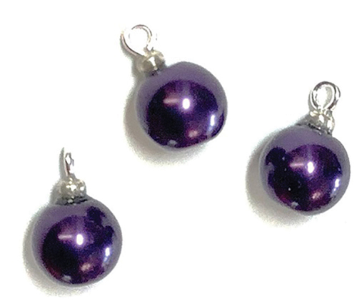 (image for) Deep Purple Ball Tree Ornaments 3pc