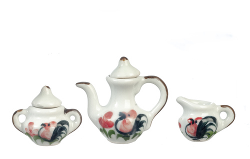 (image for) Ceramic Tea Set Chickens 5pc