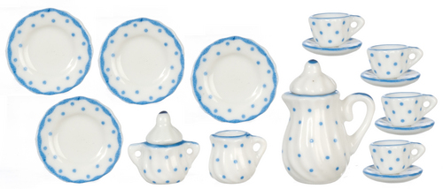 (image for) Tea Set Blue Dots 17pc