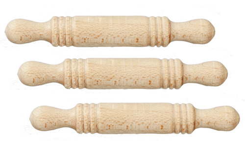 (image for) Wood Rolling Pin - Unfinished - 3pc