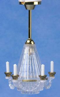 (image for) Brass Downrod Crystalene Chandelier 12v