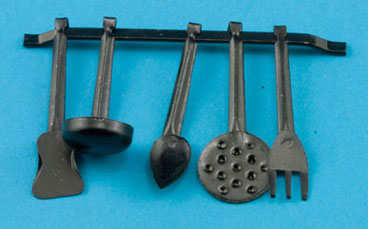 (image for) Black Utensils on Rack