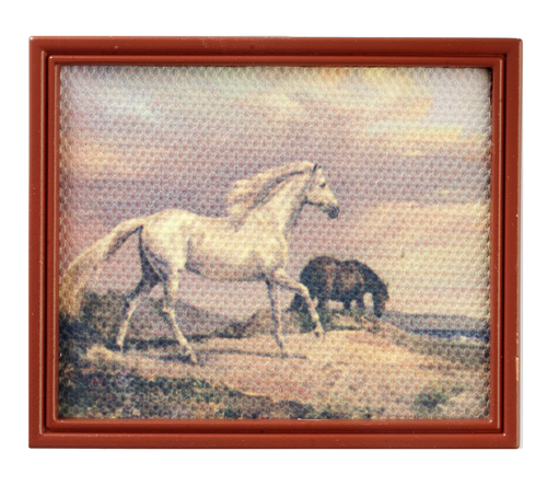 (image for) Running Horses Framed Painting Brown