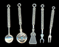 (image for) 1/2in Scale Silver Cooking Utensils