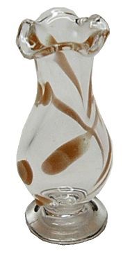 (image for) Swirled Brown Pedestal Fluted Vase