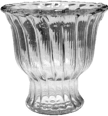 (image for) Pedestal Glass Ribbed Bowl - Clear