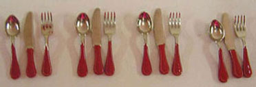 (image for) 12pc Flatware Red