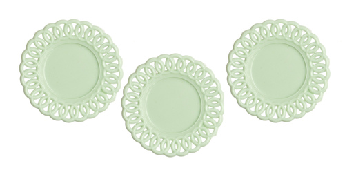 (image for) Lace Edged Plates Jadite 3pc