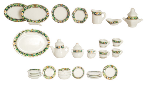 (image for) Tea Set-Green Design/35pc