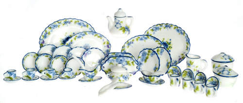 (image for) Tea Set Blue Floral 50pc