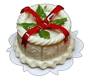 (image for) Red Bow & Holly Christmas Cake