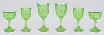 (image for) Cut Stemware-Green 6pc