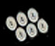 (image for) Small Oval Escutcheons 6pc Silver