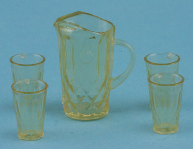 (image for) Crystal Pitcher & 4 Tumblers-Amber KIT