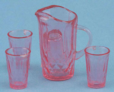 (image for) Pitcher & 4 Glasses - Pink