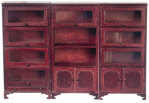 (image for) Lawyers Bookcase Set - Mahogany - 3pc