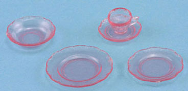 (image for) Depression Pink Dish Set 5pc