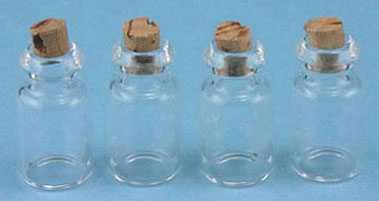 (image for) 4 Empty Glass Jars w/ Cork Tops