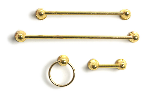 (image for) Brass Towel Rack Set 4pc