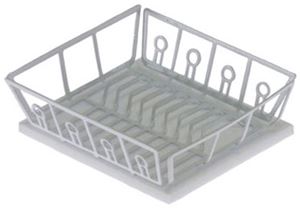 (image for) White Dish Drainer w/ Mat