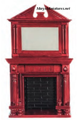 (image for) Fireplace w/ Mirror - Mahogany