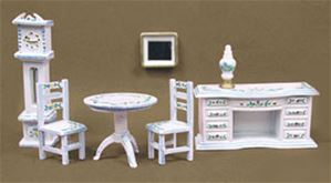 (image for) 1/4in Scale Parlor Set - White & Blue