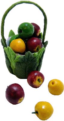 (image for) Assorted Apples in a Leaf Basket