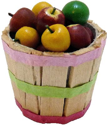 (image for) Assorted Apples in a Colored Bushel Basket