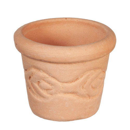 (image for) Small Round Decorative Planter Pot - Terra-Cotta